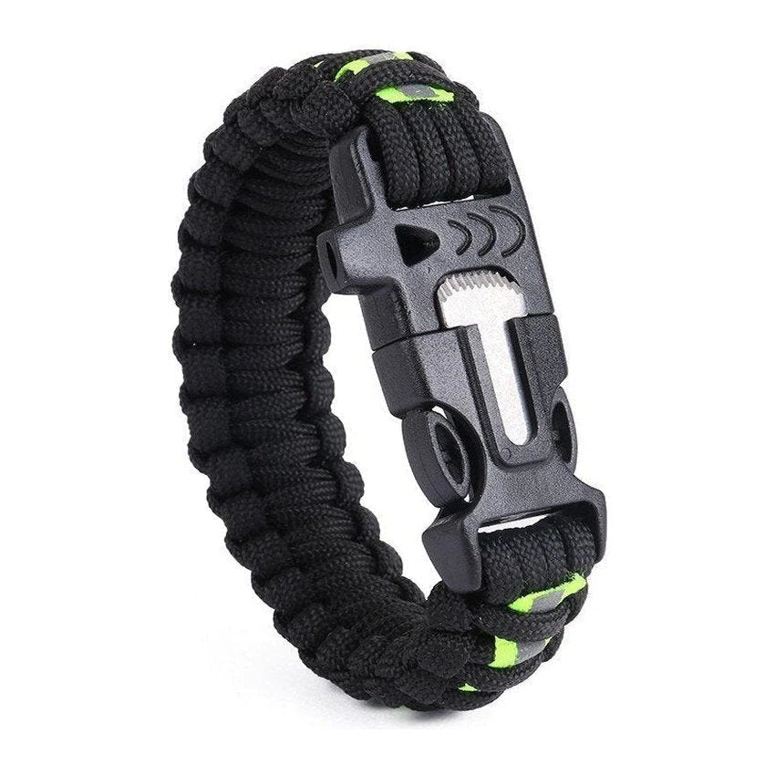 Bracelet Paracorde Armée Fait Main - Camo Vert/marron, Avec Crâne D'oiseau En Laiton, Chaîne Et Fermoir, Imperméable, UK