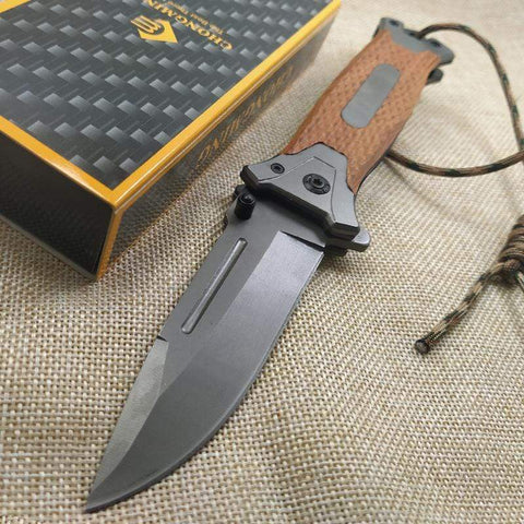 Couteau pliant tactique militaire noir