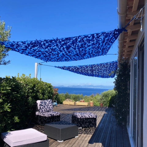 Filet de camouflage renforcé militaire bleu