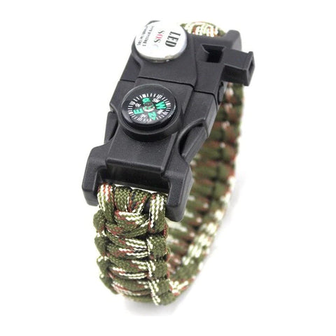 Bracelet de Survie Camouflage en Paracorde Tressée Avec Sifflet Boussole et Lumière derek-Mon Bracelet Homme