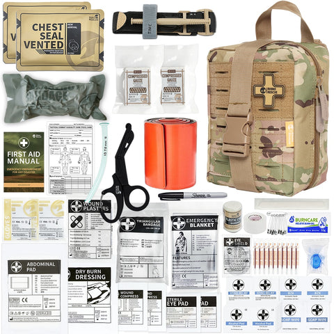 WONCROW  Kit de Survie Militaire Complet XXL - Trousse de Secours